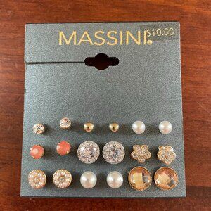 Bundle 3 pairs for $12. 9 Pairs Massini Stud Earrings
